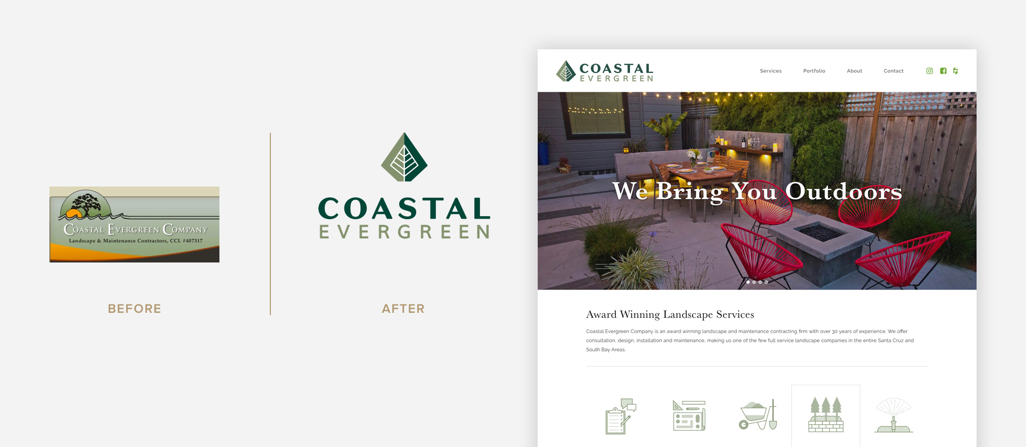 Coastal Evergreen - Logo Before & After