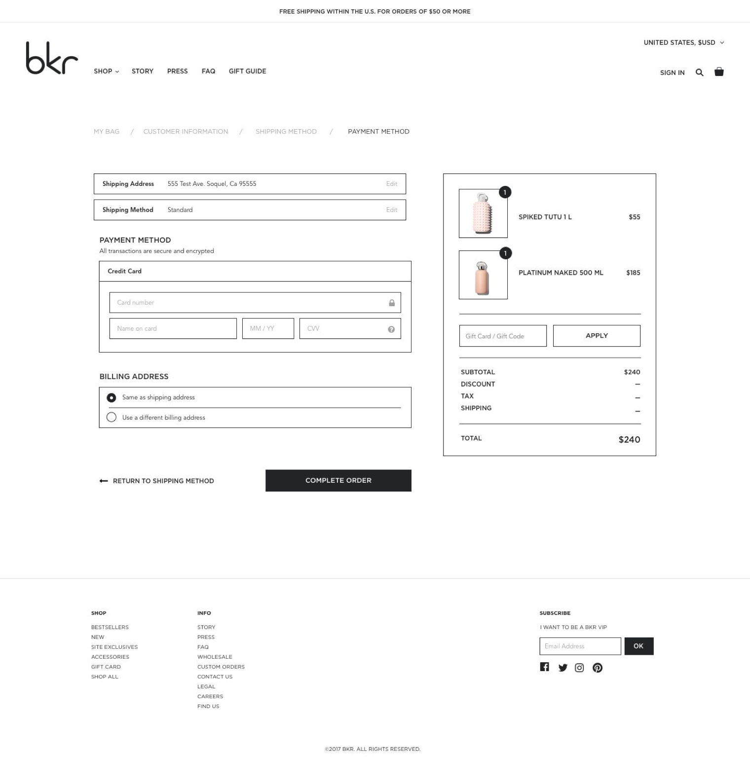 bkr Checkout