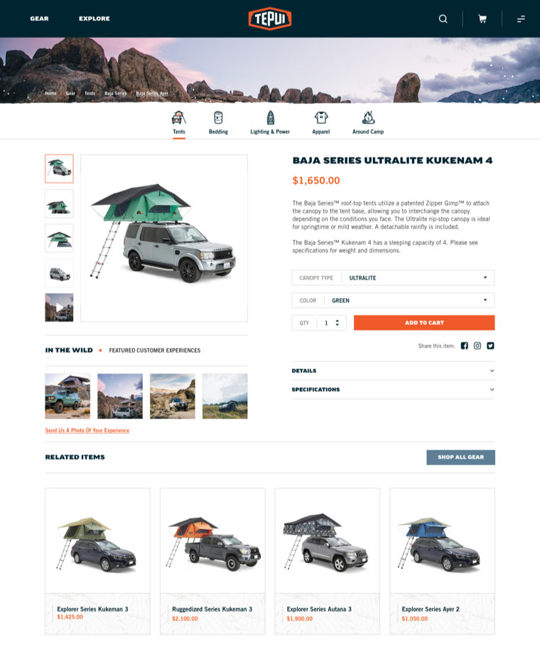 Tepui Product Page