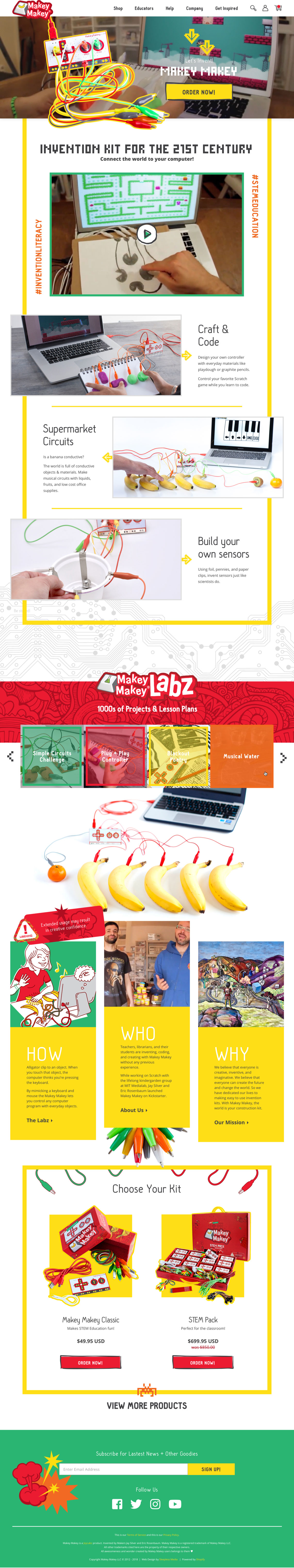 Makey Makey - Shopify Homepage