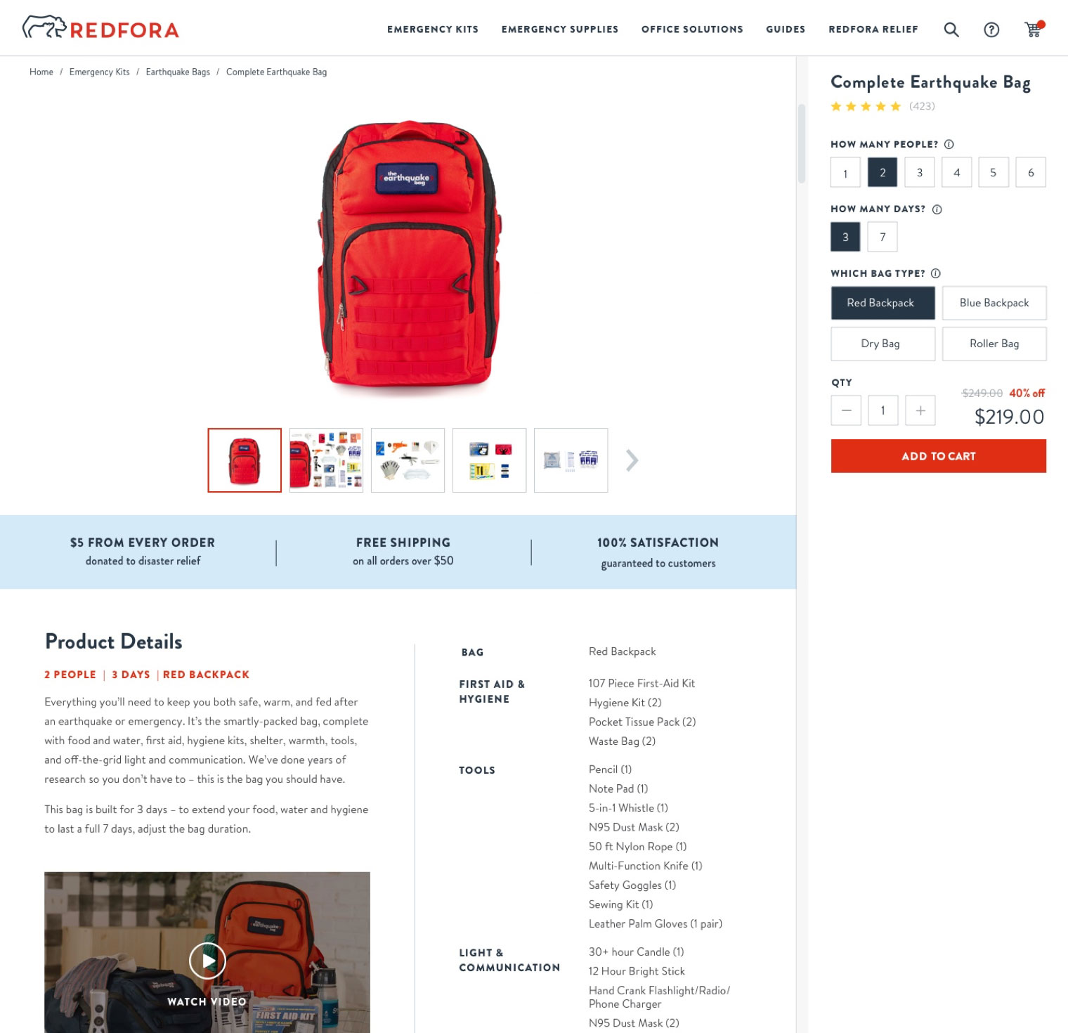 Redfora Product Page