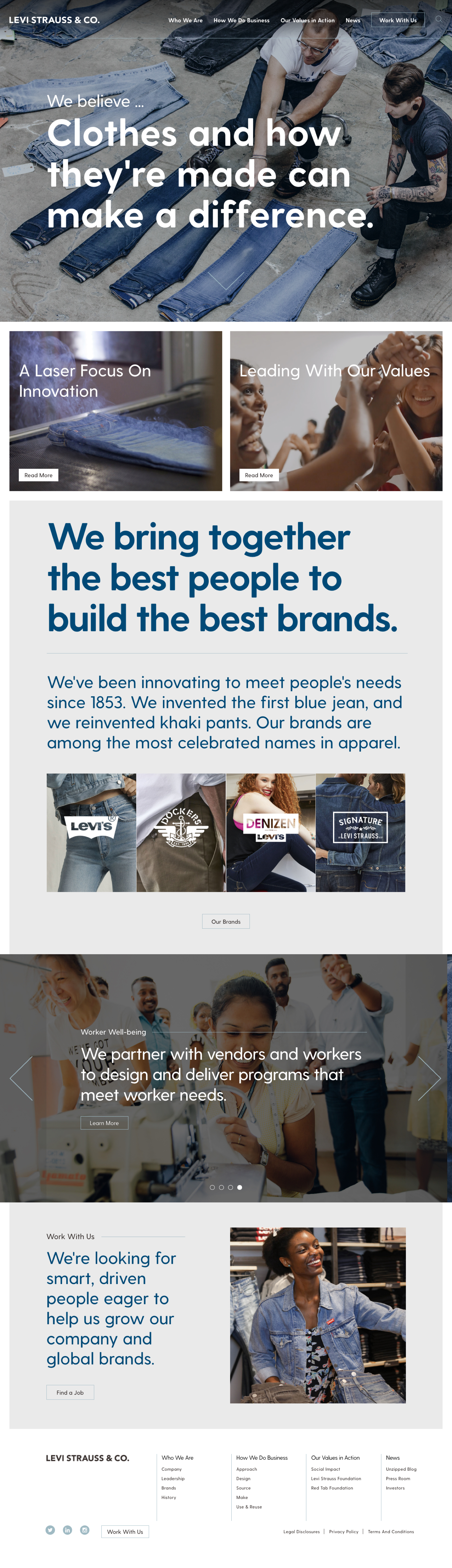 Levis Strauss Homepage