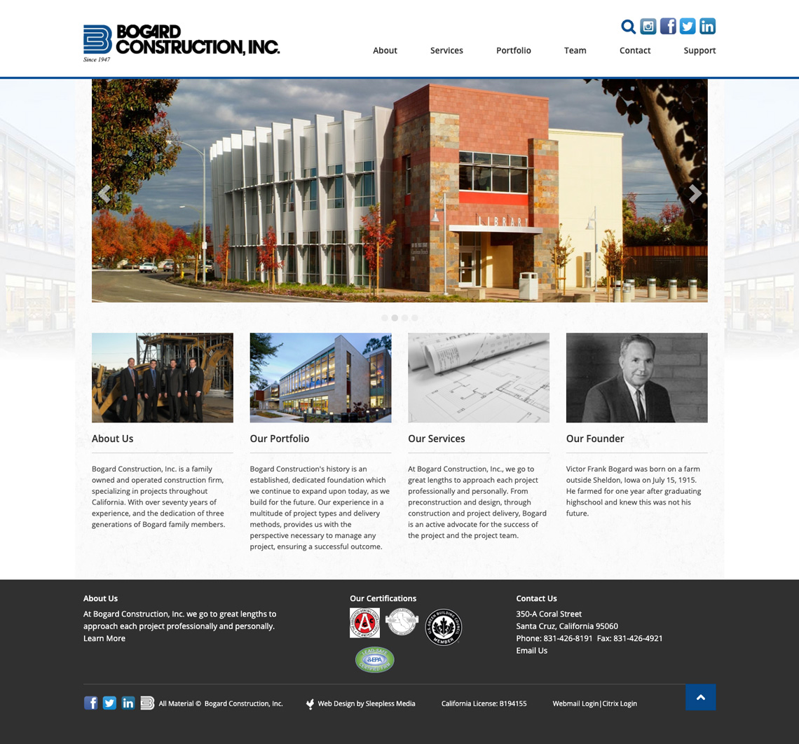 Bogard Construction Homepage