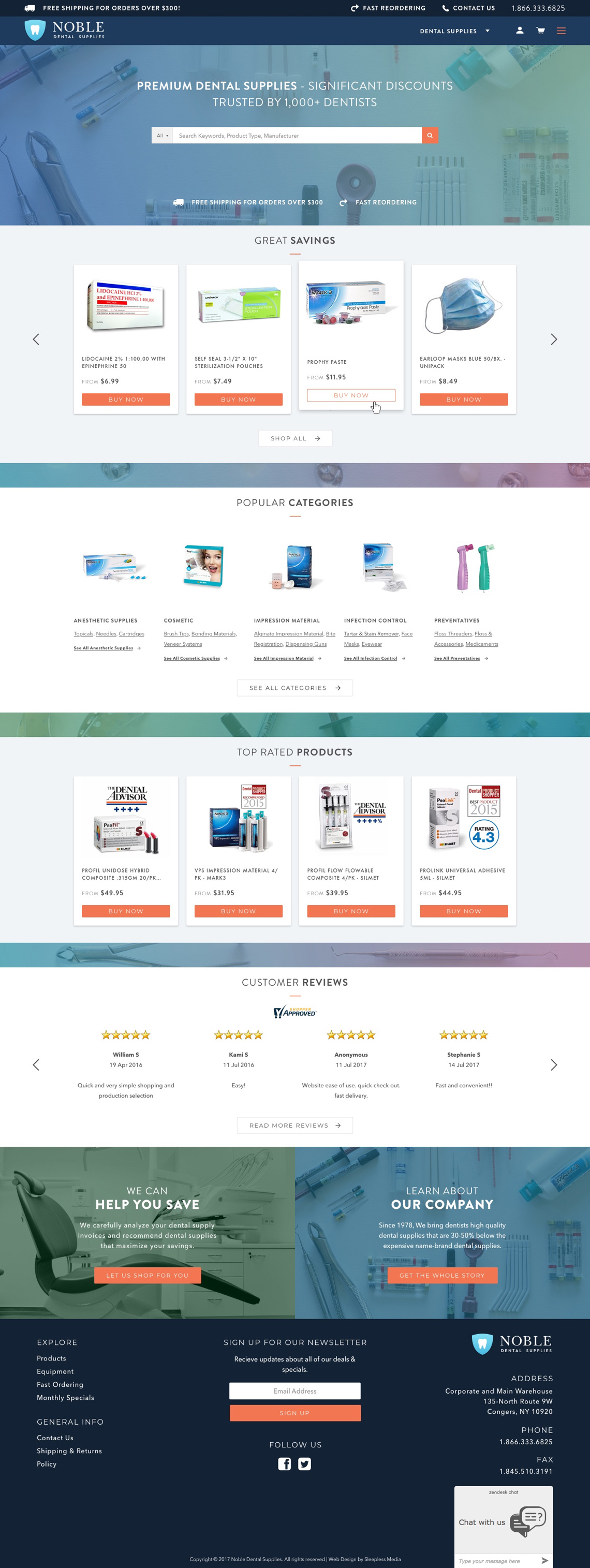 Noble Dental Supplies Homepage