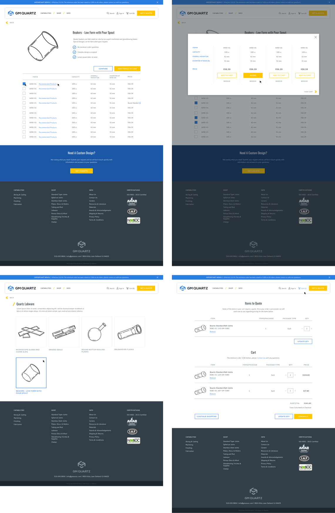 GM Quartz - Product Pages