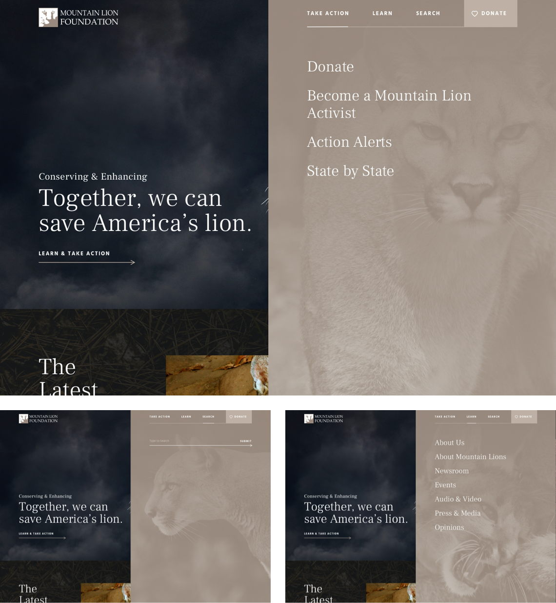 Mountain Lion Foundation - Menus