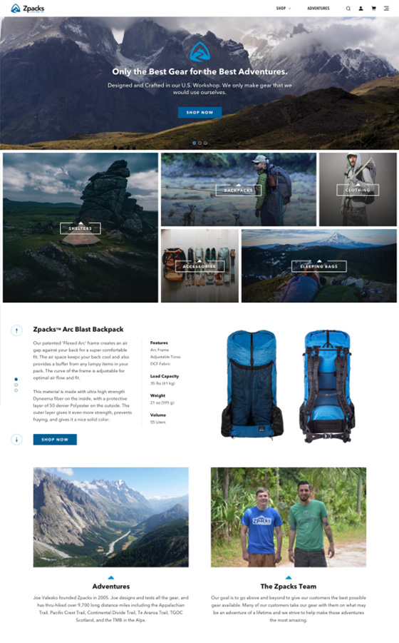 Zpacks Website