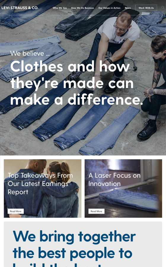 Levi Strauss WordPress Web Development