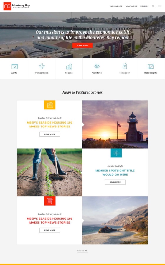 WordPress Website for Monterey Bay Economic Development Non-Profit