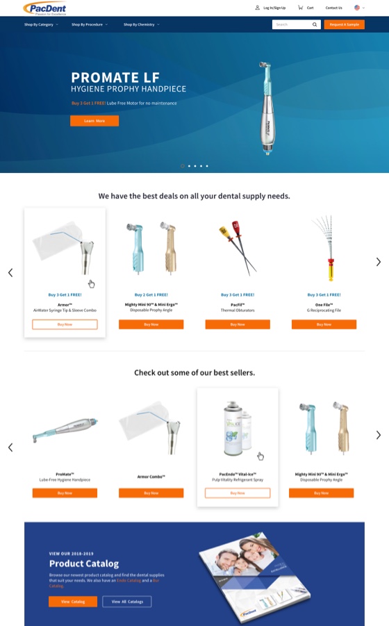 Pac Dent - Dental Supplies Ecommerce Website