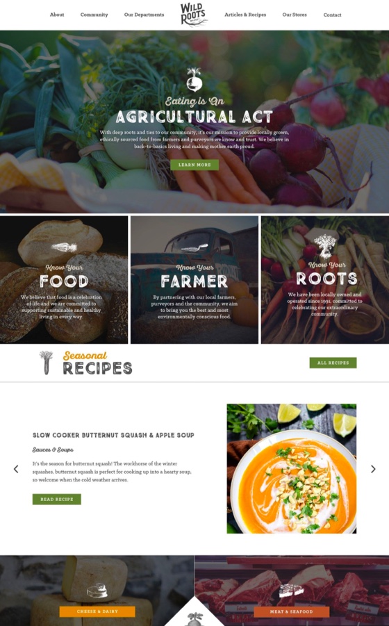 Wild Roots Natural Market WordPress Website Design