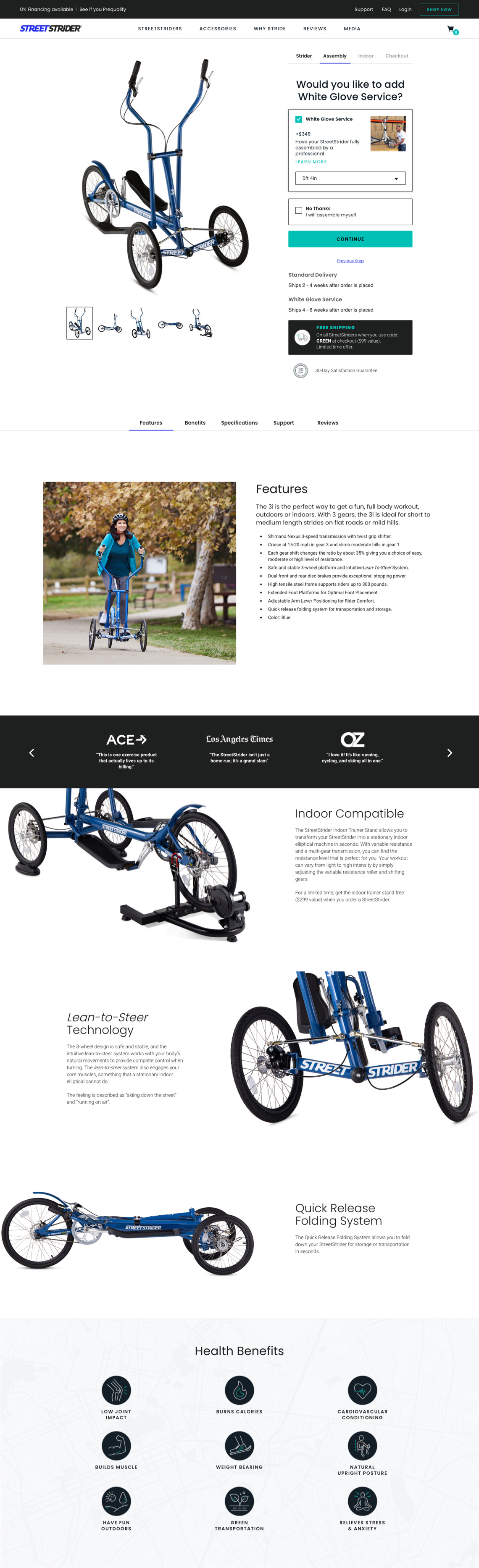 StreetStrider - Product Detail Page