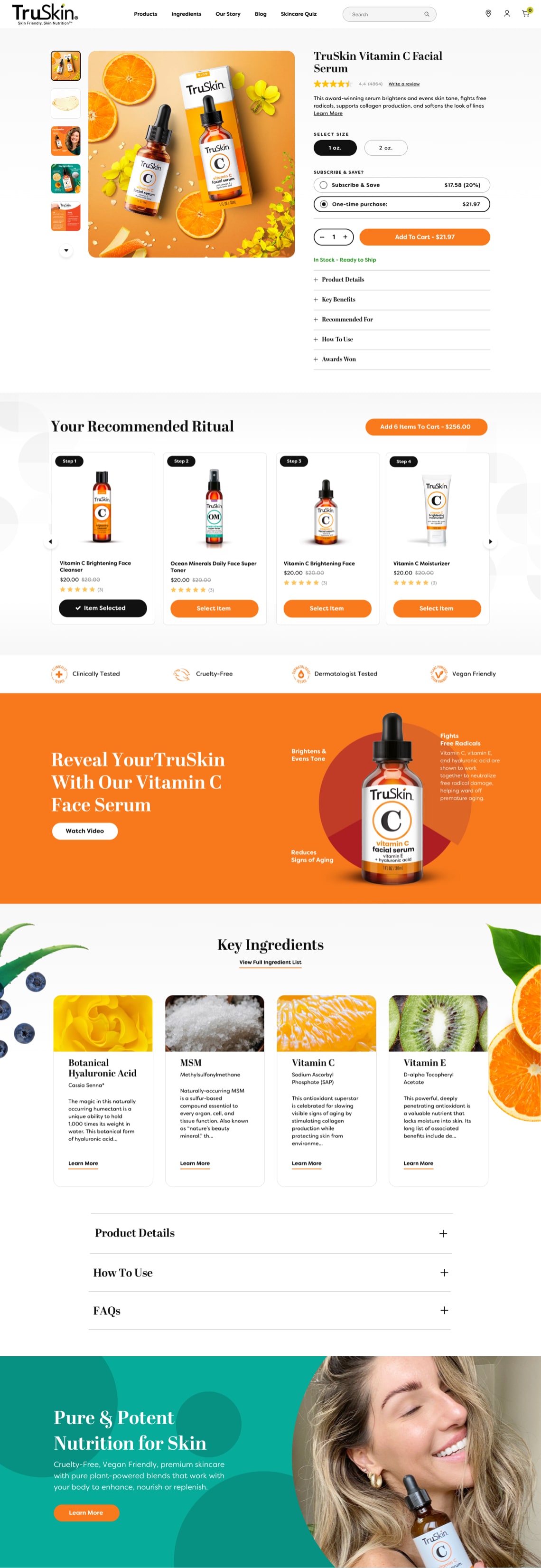 TruSkin - Product Detail Page