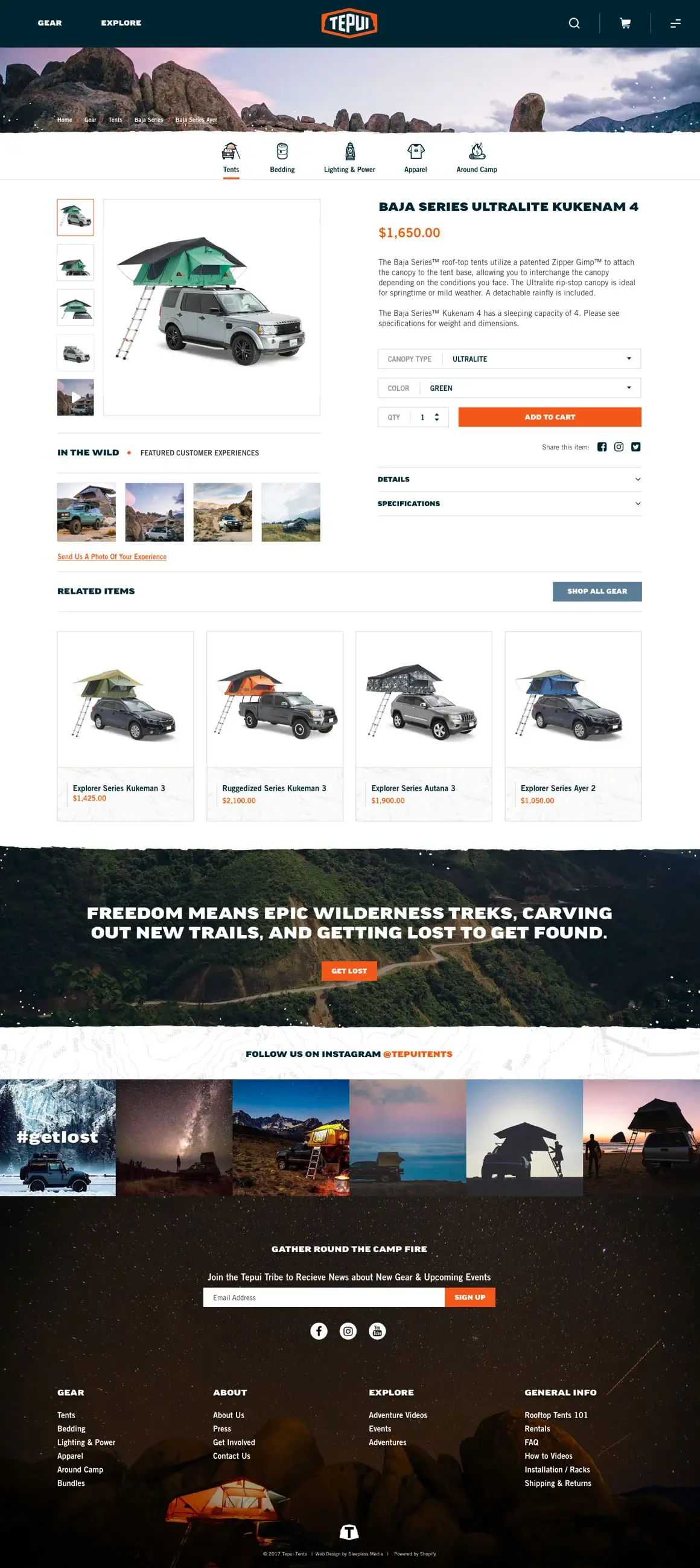 Tepui Tents Website Designon Shopify